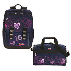 4You Schulrucksack Set 2-teilig Heartbeat