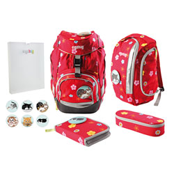 ergobag Schulranzen Schulrucksack Set 6-teilig Pinguin auf leisen Pfoten