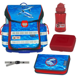 McNeill Schulranzen Ergo Light 2 Set 5-teilig Lucky Delfin