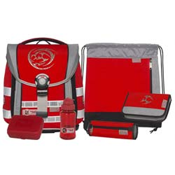 McNeill Schulranzen Schulranzen Light Compact Set 6-teilig Chip Rot