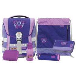 McNeill Schulranzen Schulranzen Light Compact Set 6-teilig Chip Lila