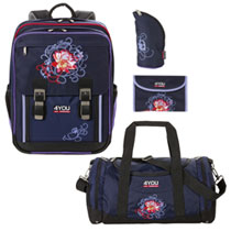 4You Schulrucksack Classic Plus Set 4-teilig Ornaments