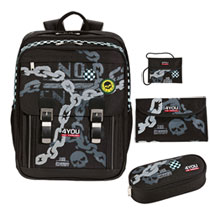 4You Schulrucksack Set 4-teilig No Entry