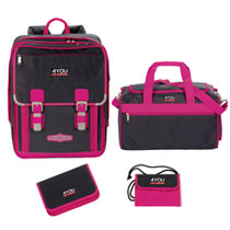 4You Rucksack Set 4-tlg Grey Pink