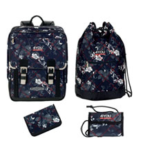 4You Rucksack-Set 4-tlg Flower Check