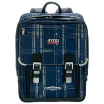 4You Schulrucksack Classic Checkers Blue