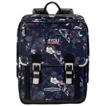 4You Schulrucksack Set 3-teilig Flower Check