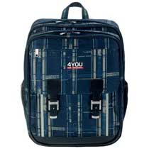 4You Schulrucksack Advance Checkers Blue