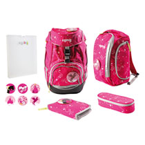 ergobag Schulrucksack Set 6-teilig Pink Pinguin