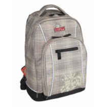 Fredys Schulrucksack Simplistic Taupe Check