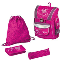 Herlitz Schulranzen-Set Midi Rose Butterfly