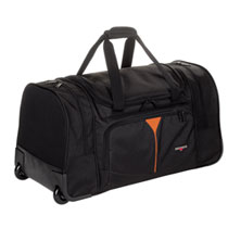 Hardware Wheeled Duffle Black Orange
