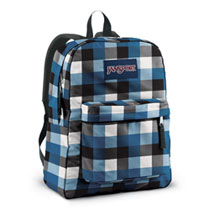 Jansport Superbreak Blue Streak Block Check