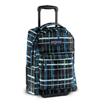 Jansport Wheeled Superbreak Navy Painted Plaid