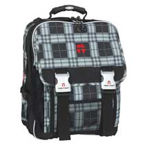 Take it Easy Motiv Schulrucksack London II Plaid Grau