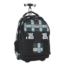 Take it Easy Motiv Rucksack Trolley Plaid Grau