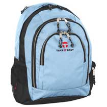Take it Easy Motiv Schulrucksack Berlin II Zipper Hellblau