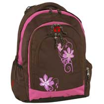 Take it Easy Motiv Schulrucksack Berlin I Beauty Flower Braun