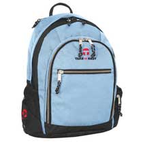 Take it Easy Motiv Rucksack Frankfurt Zipper Hellblau