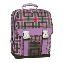 Take it Easy Schulrucksack Mailand Plaid Lila
