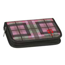Take it Easy Motiv Schüleretui Plaid Lila