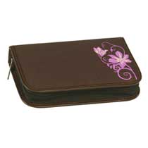 Take it Easy Motiv Schüleretui Beauty Flower Braun